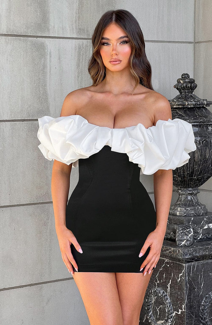 Gweeks - Allure Contrast Mini Elbise - gweeks.com