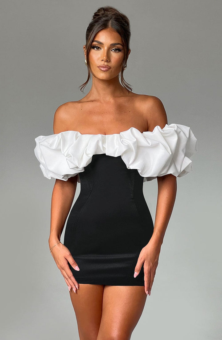Gweeks - Allure Contrast Mini Elbise - gweeks.com