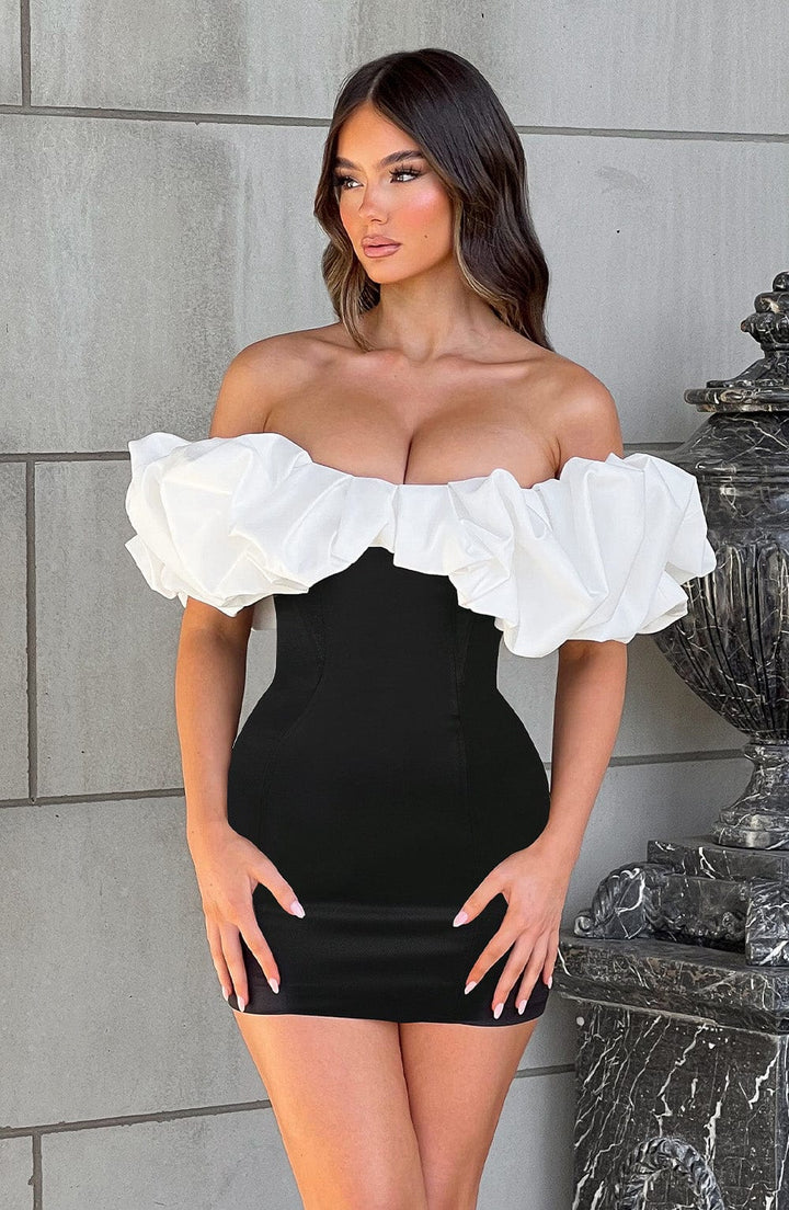 Gweeks - Allure Contrast Mini Elbise - gweeks.com