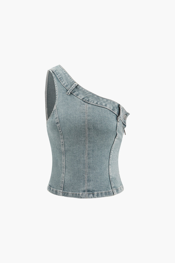 Gweeks - Asymmetry Denim Büstiyer - gweeks.com