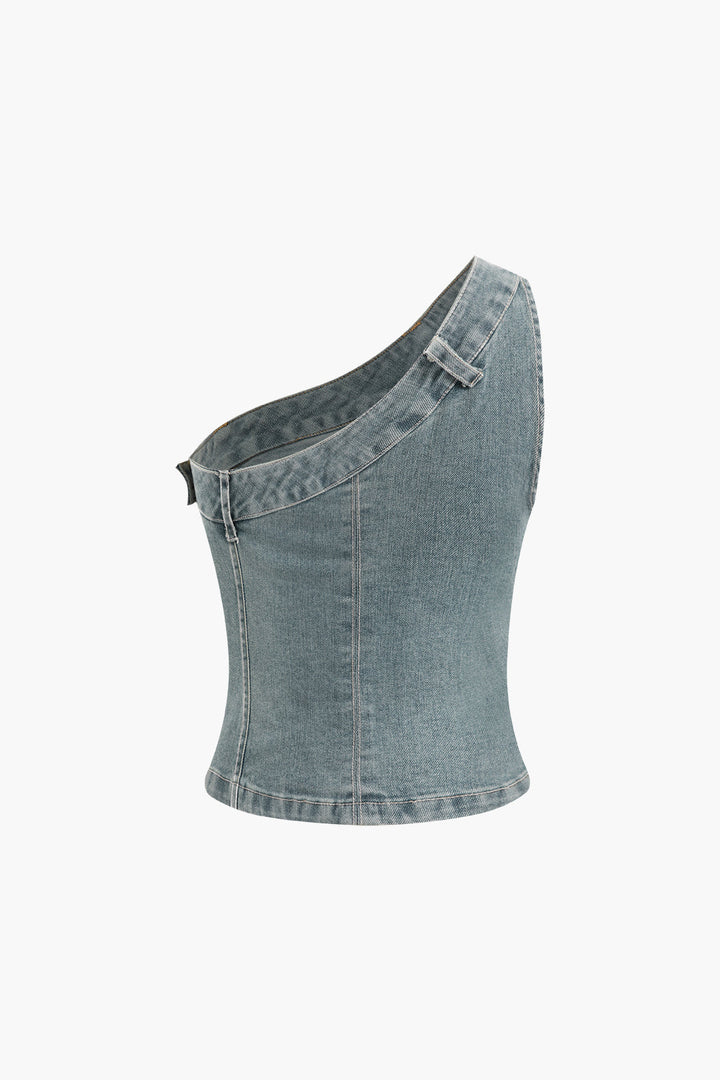 Gweeks - Asymmetry Denim Büstiyer - gweeks.com