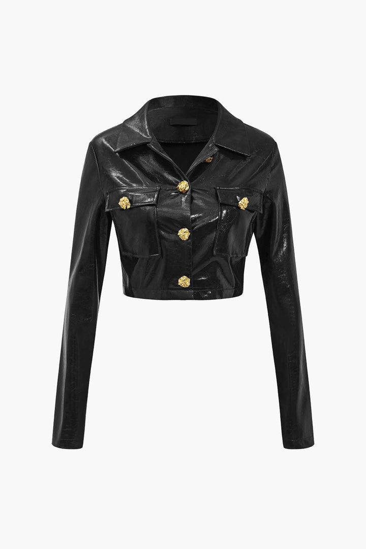 Gweeks - Aurora Leather Crop Ceket - gweeks.com