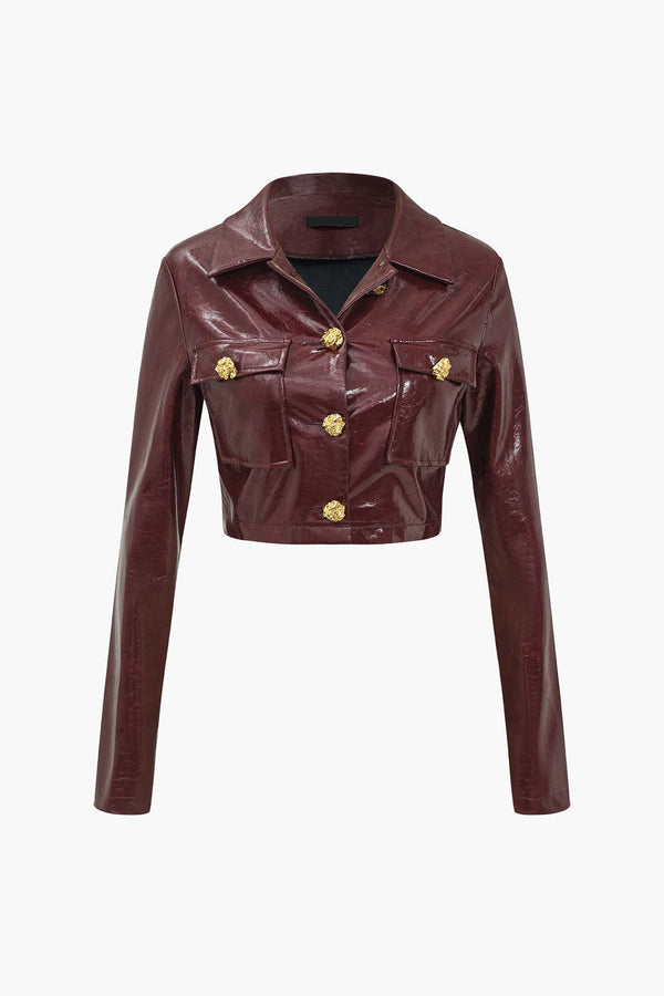 Gweeks - Aurora Leather Crop Ceket - gweeks.com