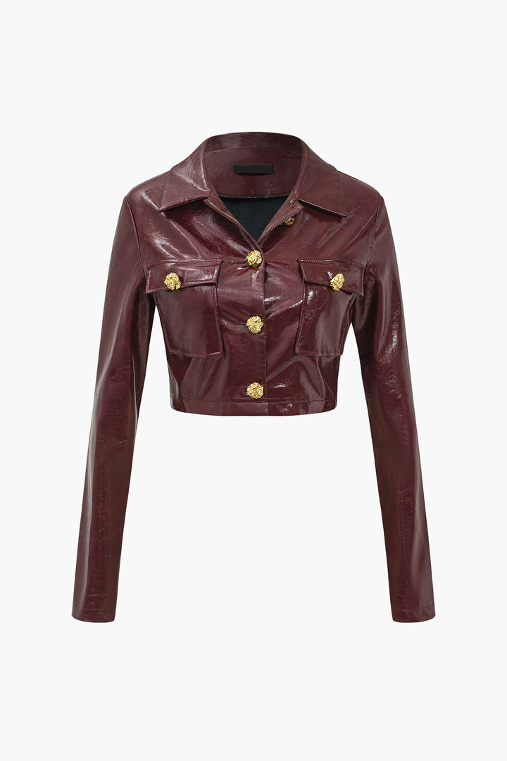 Gweeks - Aurora Leather Crop Ceket - gweeks.com
