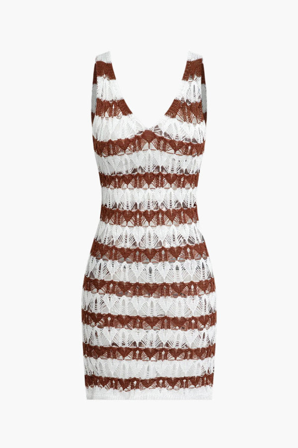 Gweeks - Autumn Lace Stripes Elbise - gweeks.com
