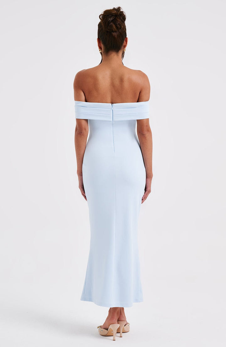 Gweeks - Azure Dreams Off-Shoulder Midi Elbise - gweeks.com