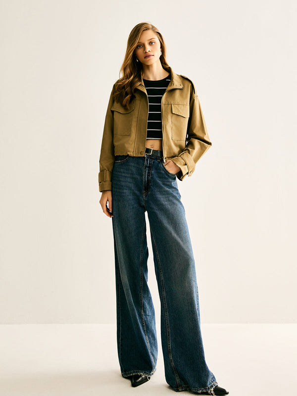 Gweeks - Bold Military Crop Ceket - gweeks.com