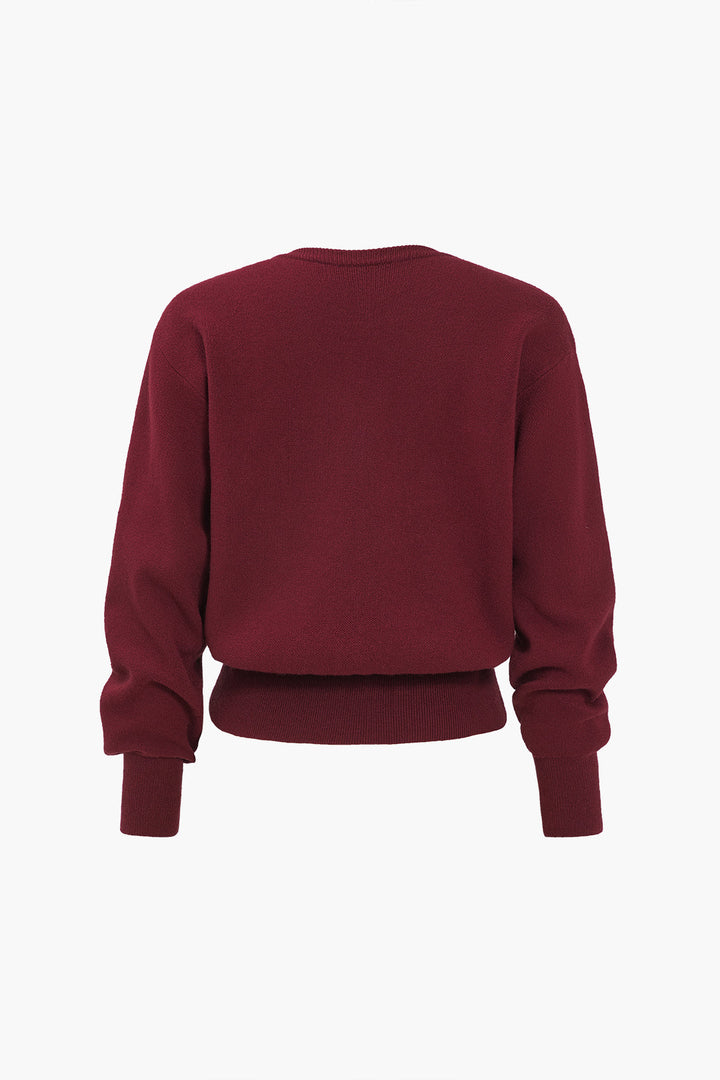 Gweeks - Bordeaux Modern Cep Detaylı Triko Ceket - gweeks.com