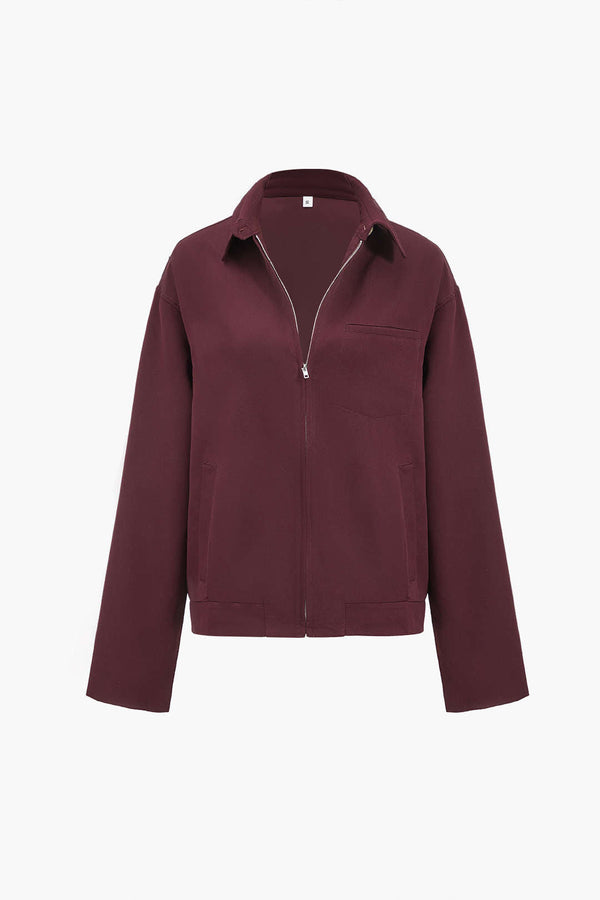 Gweeks - Burgundy Aura Zip-Up Jacket - gweeks.com
