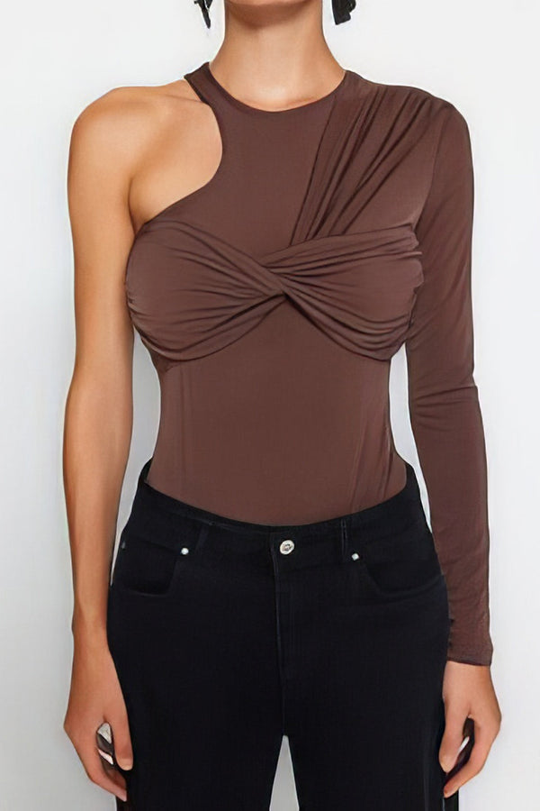 Gweeks - Celeste Asimetrik Drapeli Body - gweeks.com
