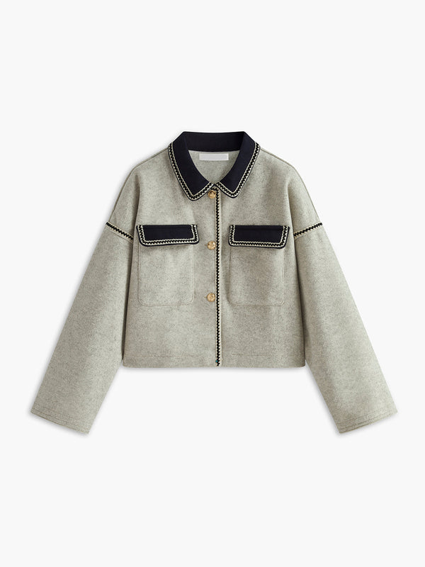 Gweeks - Chic Contrast Pocket Jacket - gweeks.com
