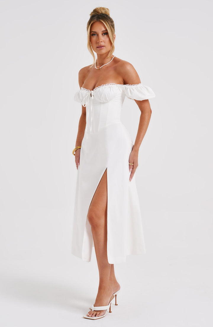 Gweeks - Courtney Ivory Midi Elbise - gweeks.com