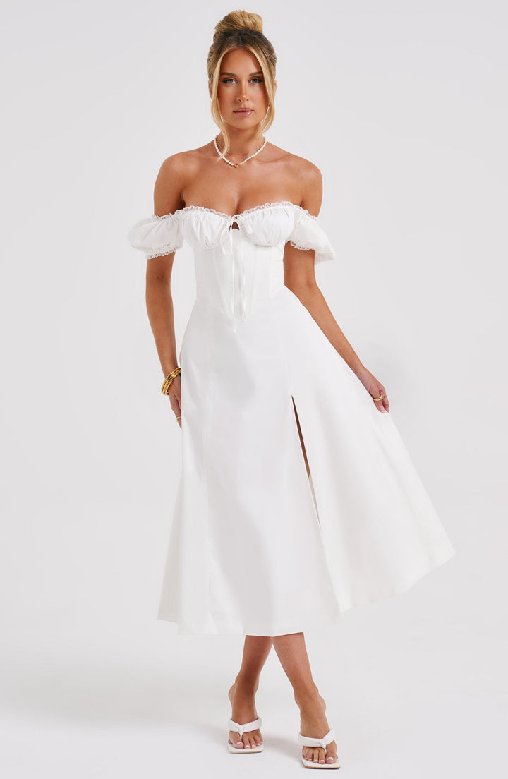 Gweeks - Courtney Ivory Midi Elbise - gweeks.com
