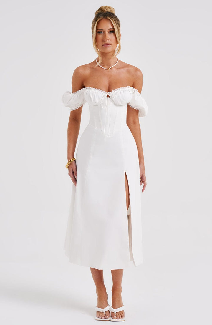 Gweeks - Courtney Ivory Midi Elbise - gweeks.com
