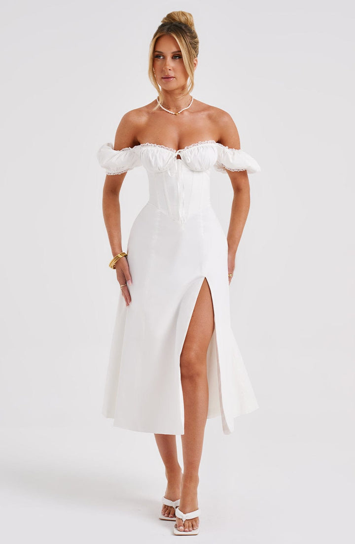 Gweeks - Courtney Ivory Midi Elbise - gweeks.com