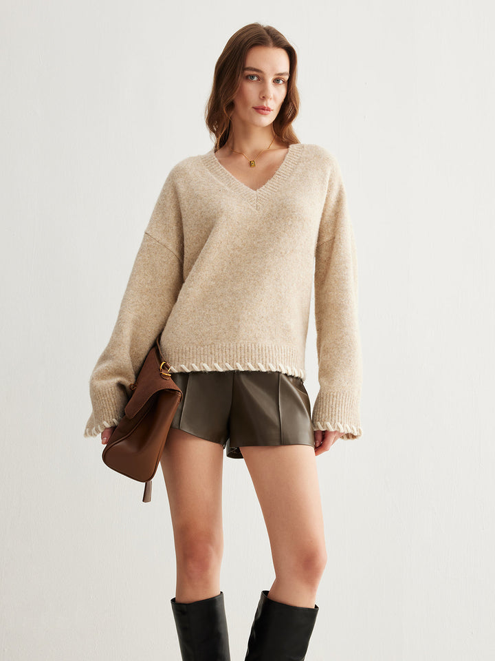 Gweeks - Cozy Chic V Yaka Triko - gweeks.com