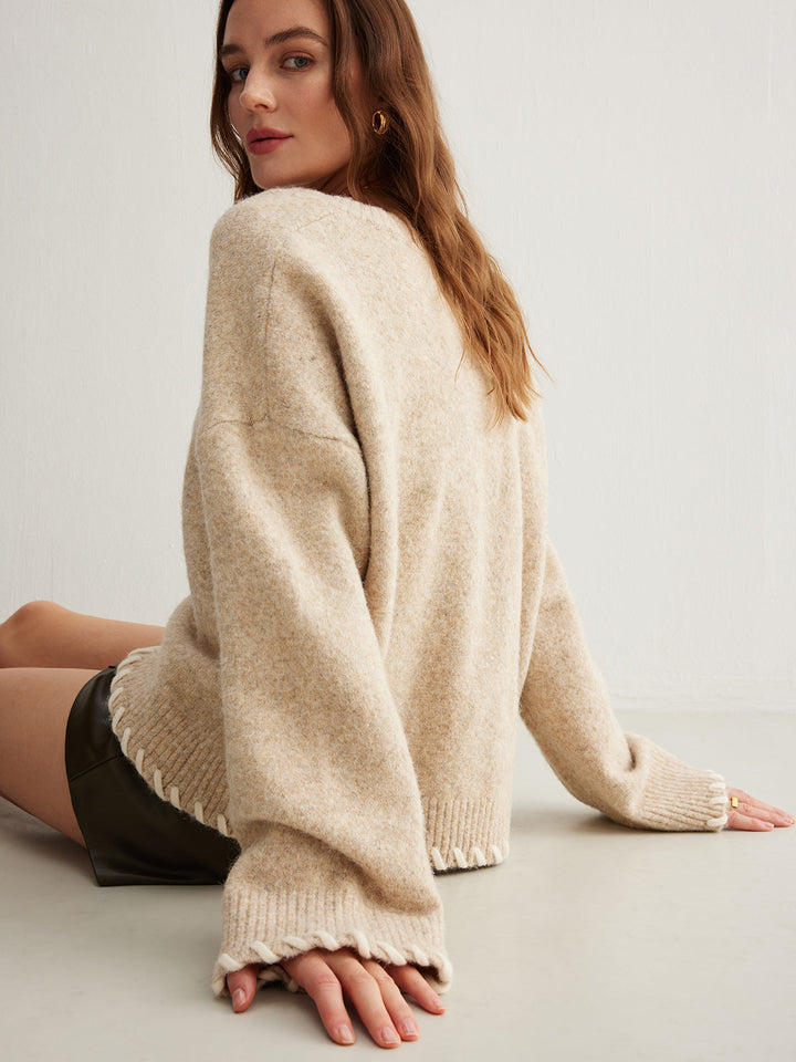 Gweeks - Cozy Chic V Yaka Triko - gweeks.com