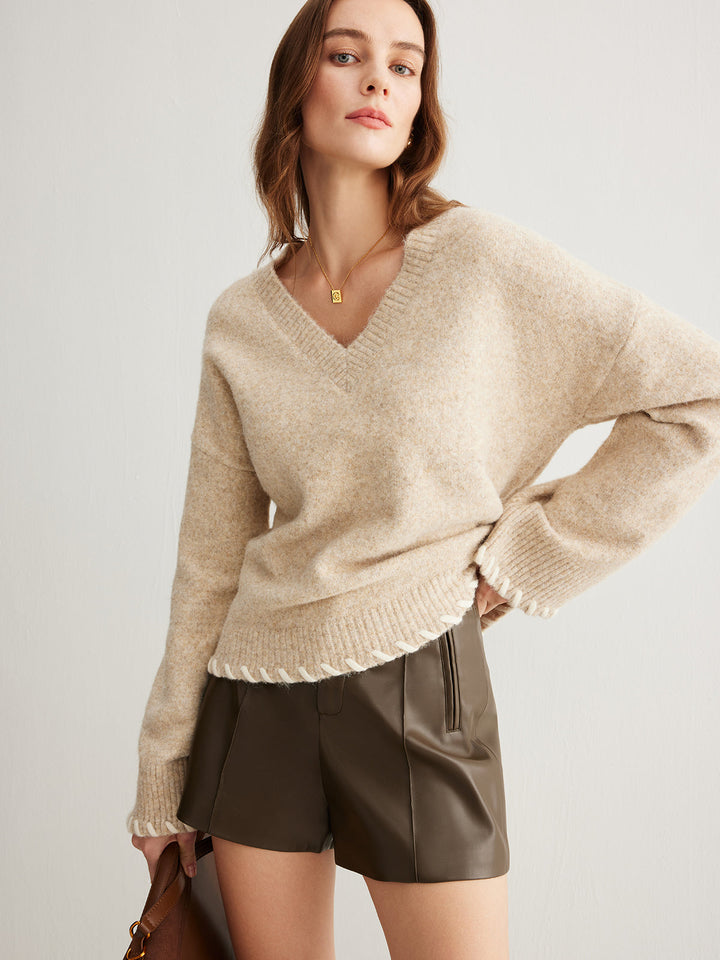 Gweeks - Cozy Chic V Yaka Triko - gweeks.com