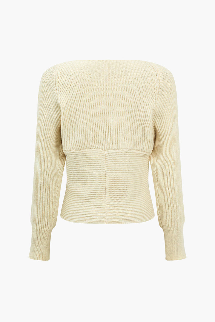 Gweeks - Cream Harmony Cross Triko Kazak - gweeks.com