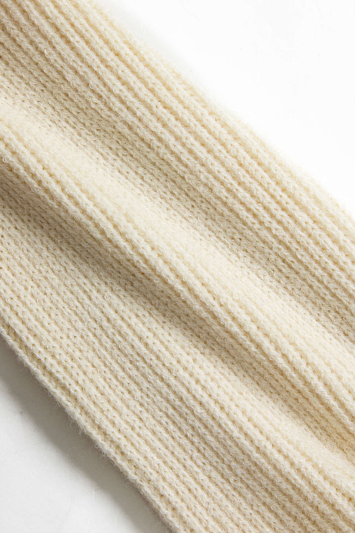 Gweeks - Cream Harmony Cross Triko Kazak - gweeks.com