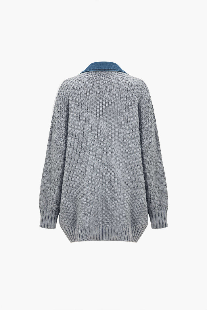 Gweeks - Denim Harmony Örgü Ceket - gweeks.com