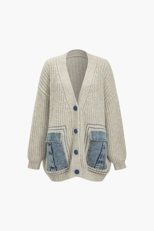 Gweeks - Denim Harmony Örgü Hırka - gweeks.com