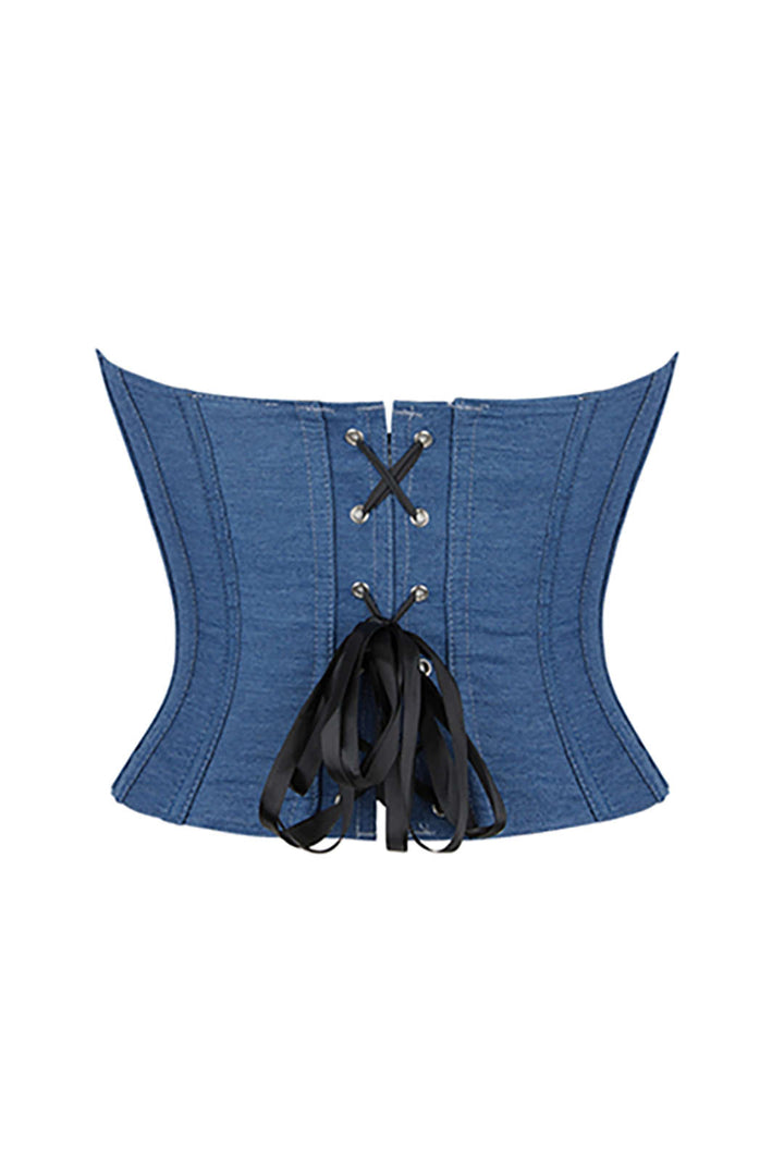 Gweeks - Denim Korsaj Büstiyer - gweeks.com