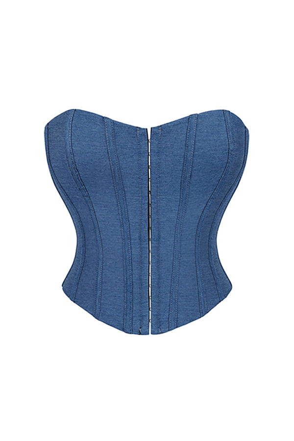 Gweeks - Denim Korsaj Büstiyer - gweeks.com