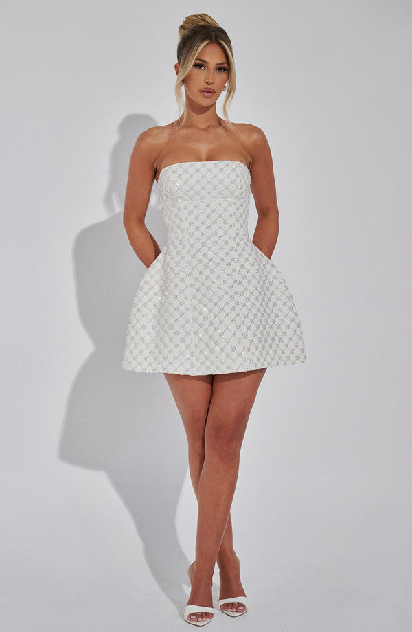 Gweeks - Diamond Whisper Straplez Mini Elbise - gweeks.com
