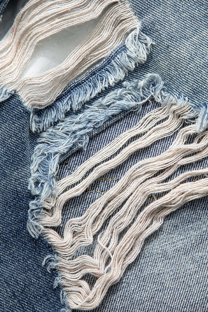 Gweeks - Distressed Chic Denim Şort - gweeks.com