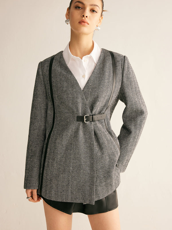 Gweeks - Dynamic Belted Blazer - gweeks.com