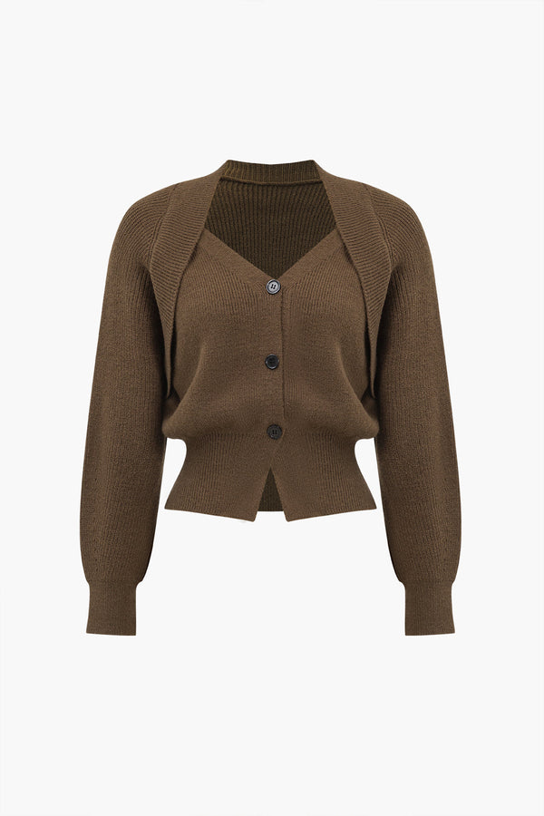 Gweeks - Earth Tones Örgü Hırka - gweeks.com