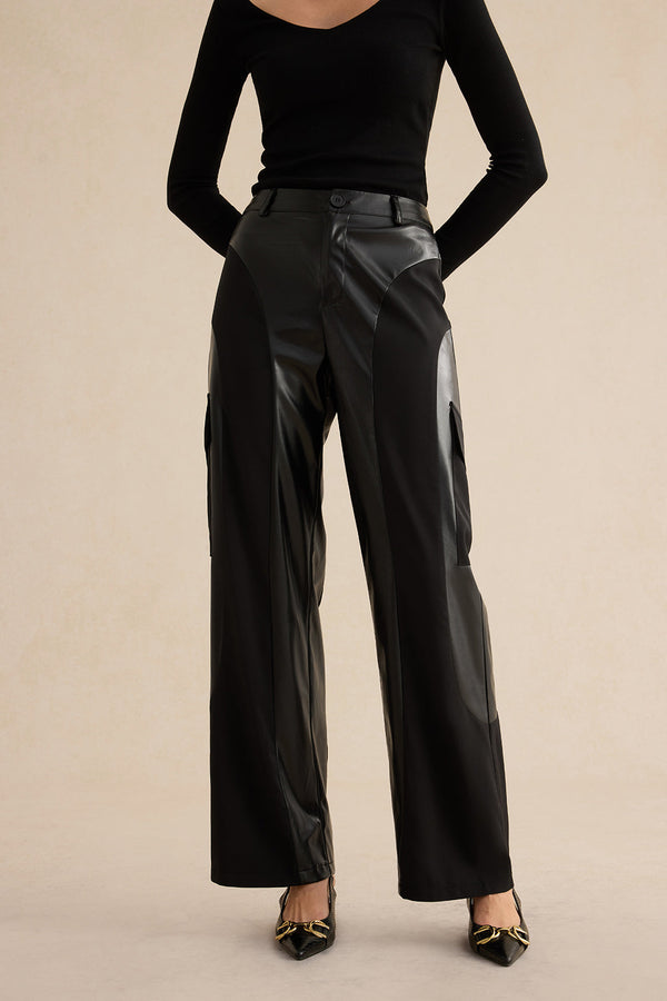 Gweeks - Eclipse Panel Leather Pantolon - gweeks.com