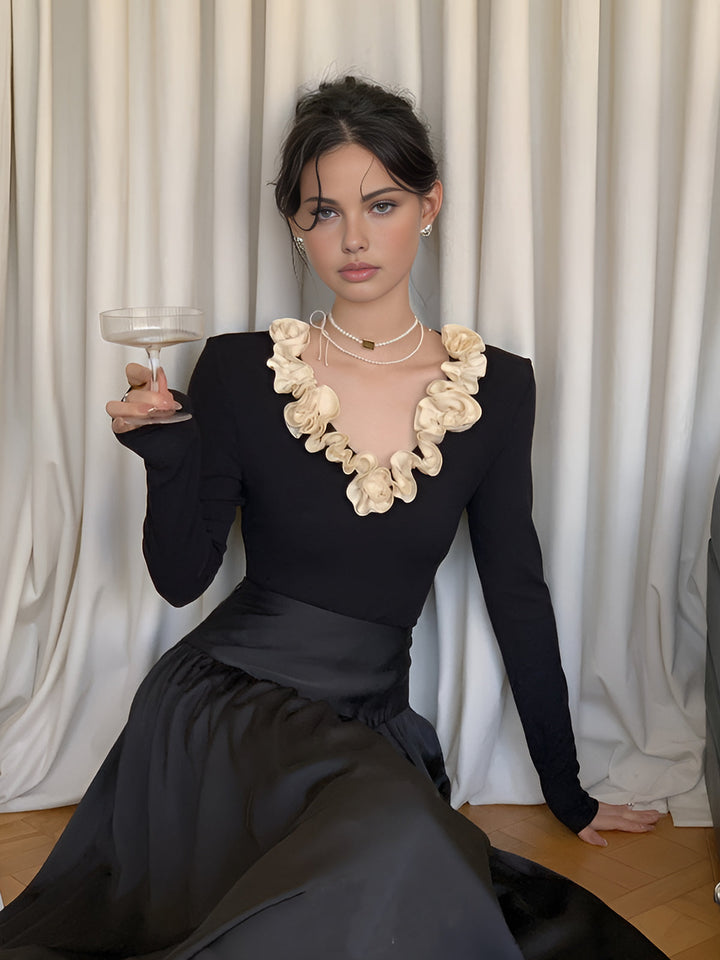 Gweeks - Elegant Bloom Detaylı Bluz - gweeks.com