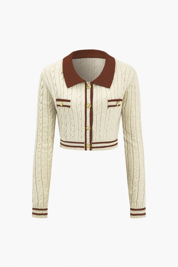 Gweeks - Elegant Harmony Örgü Hırka - gweeks.com
