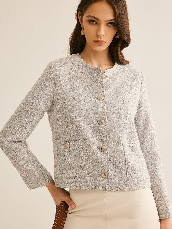 Gweeks - Elegant Tweed Düğmeli Ceket - gweeks.com