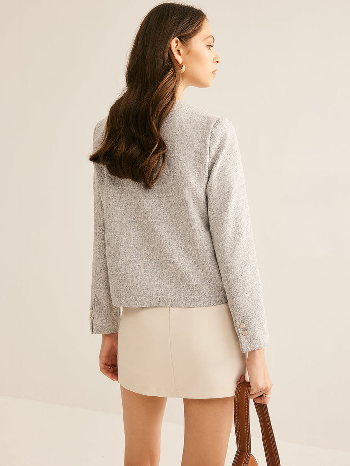 Gweeks - Elegant Tweed Düğmeli Ceket - gweeks.com
