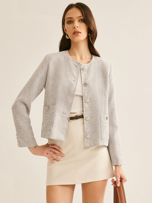 Gweeks - Elegant Tweed Düğmeli Ceket - gweeks.com