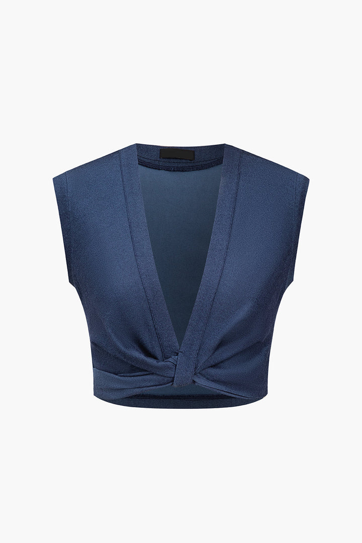 Gweeks - Elegant Twist Crop Top - gweeks.com