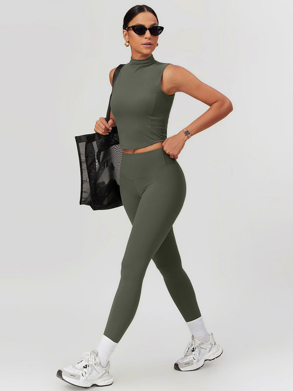 Gweeks - ElevateFit Yüksek Yaka Crop Top - gweeks.com