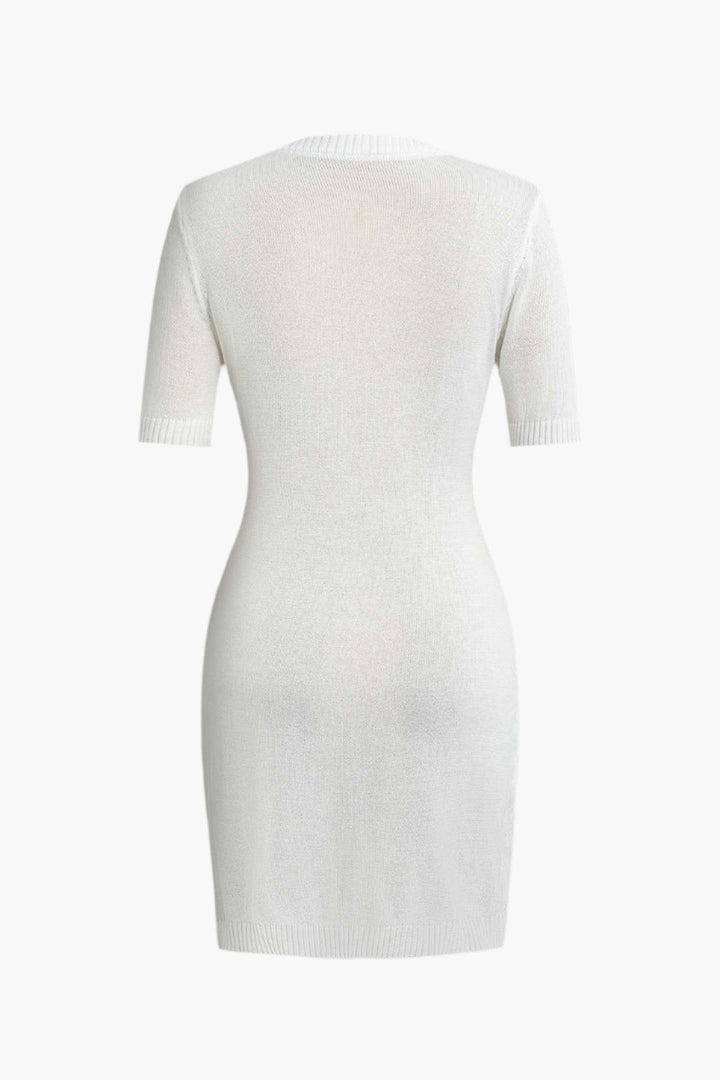 Gweeks - Eterna Gold Knit Elbise - gweeks.com