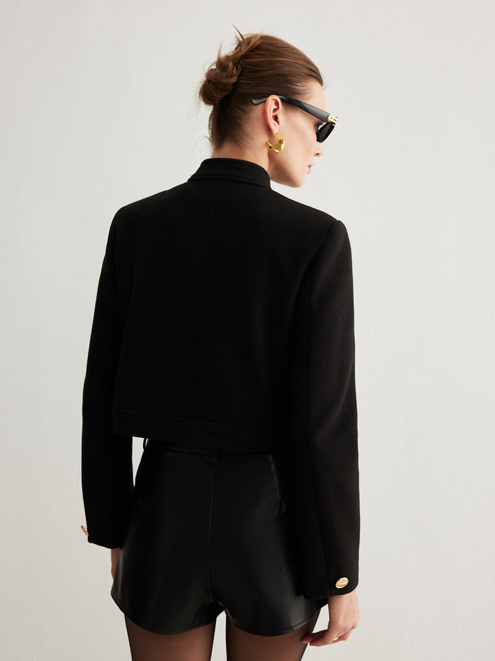 Gweeks - Eternal Noir Gold Button Blazer - gweeks.com