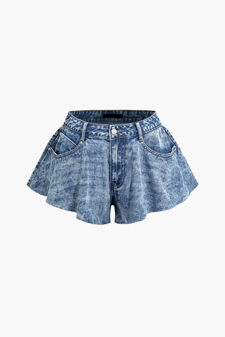 Gweeks - Femme Flare Denim Şort - gweeks.com