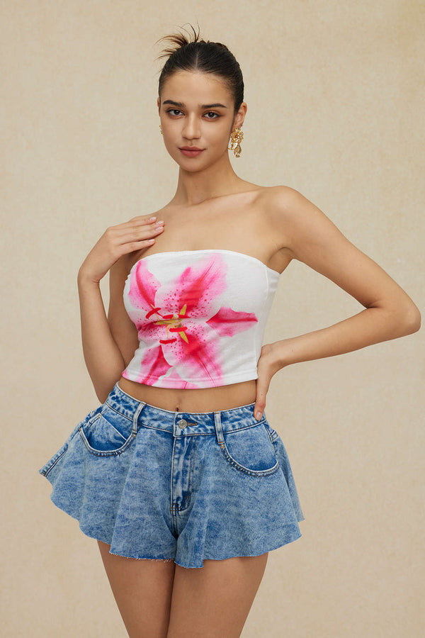 Gweeks - Femme Flare Denim Şort - gweeks.com