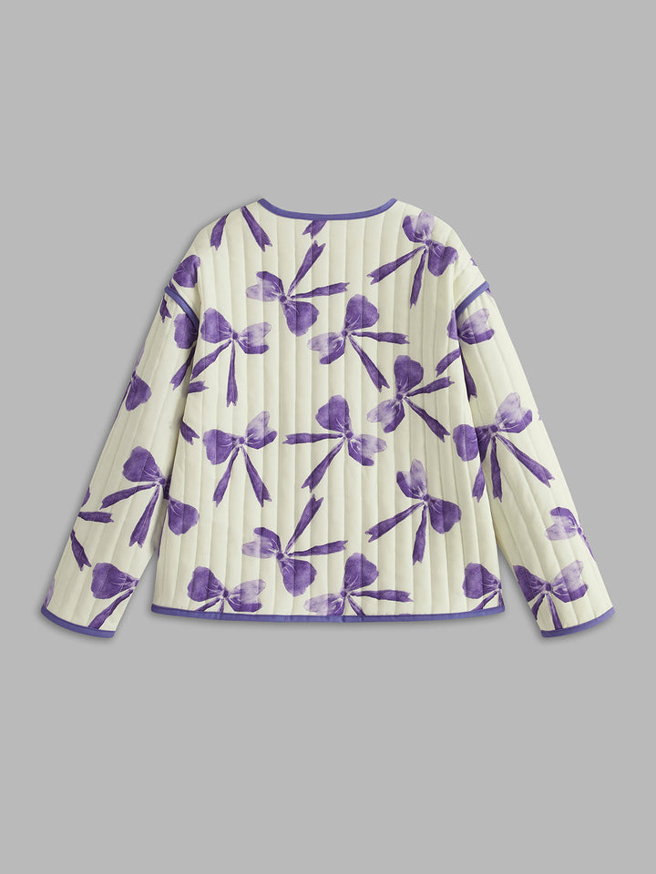 Gweeks - Floral Harmony Kapitone Ceket - gweeks.com