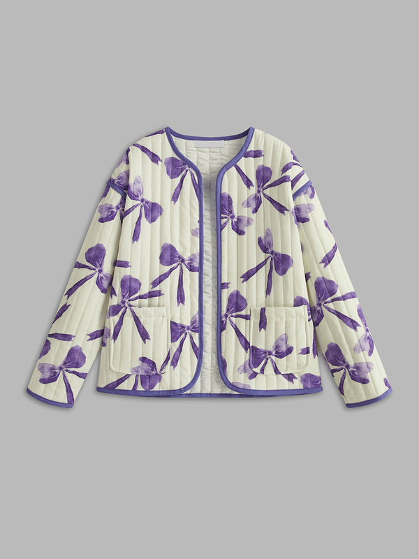 Gweeks - Floral Harmony Kapitone Ceket - gweeks.com