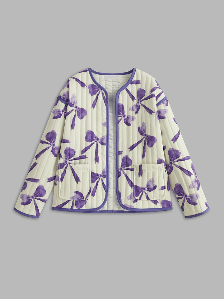 Gweeks - Floral Harmony Kapitone Ceket - gweeks.com
