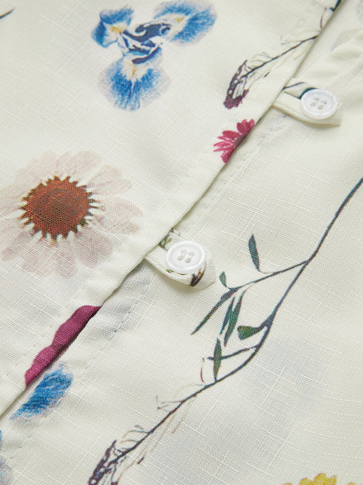 Gweeks - Floral Whisper Düğmeli Korse Bluz - gweeks.com