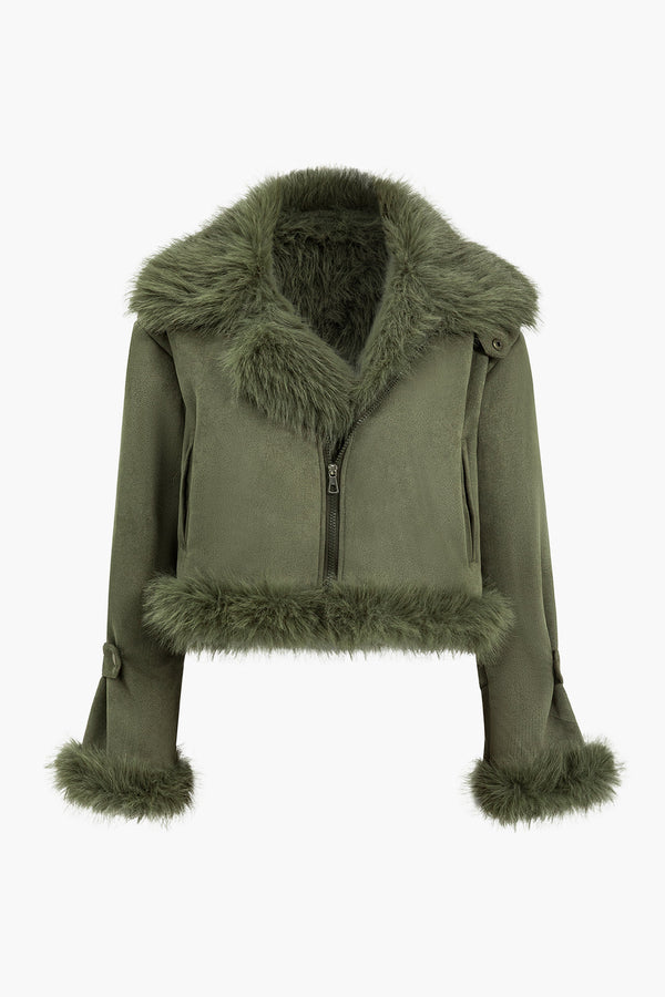 Gweeks - Forest Luxe Kürk Detaylı Ceket - gweeks.com