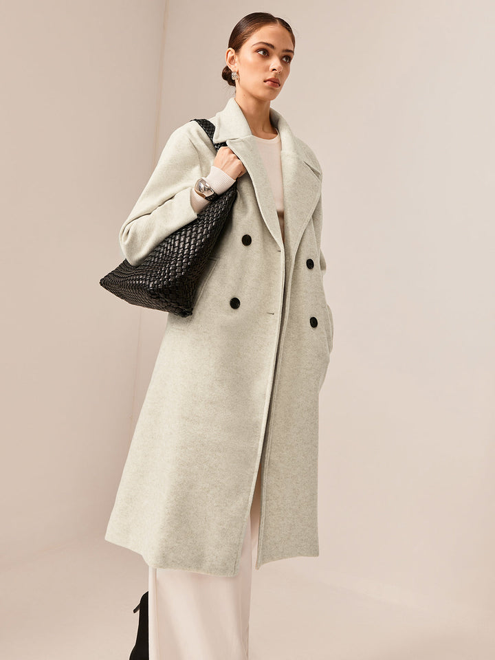 Gweeks - Frosty Elegance Çift Düğmeli Kaban - gweeks.com